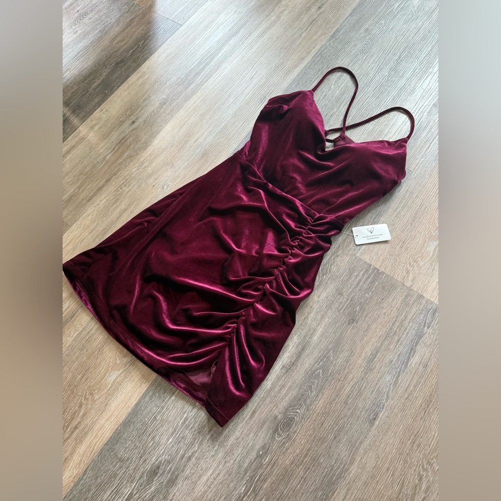 NWT Windsor Burgundy Velvet Mini Dress